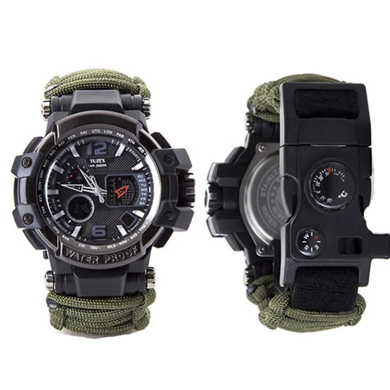 Outdoor Survival Watch Waterproof Multifunctional Survival Tactical Paracord Watch