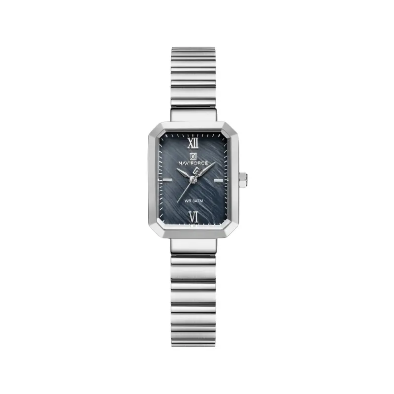Naviforce NF5050 Women's Elegant Square Quartz Watch with Stainless Steel Strap