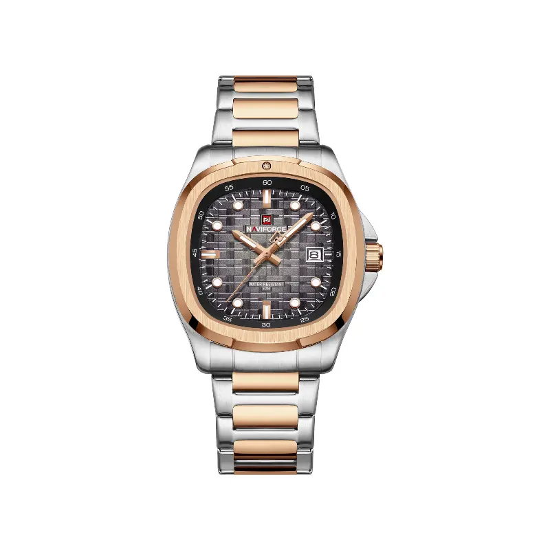 A stylish Naviforce NF9240 men’s wristwatch featuring a round dial