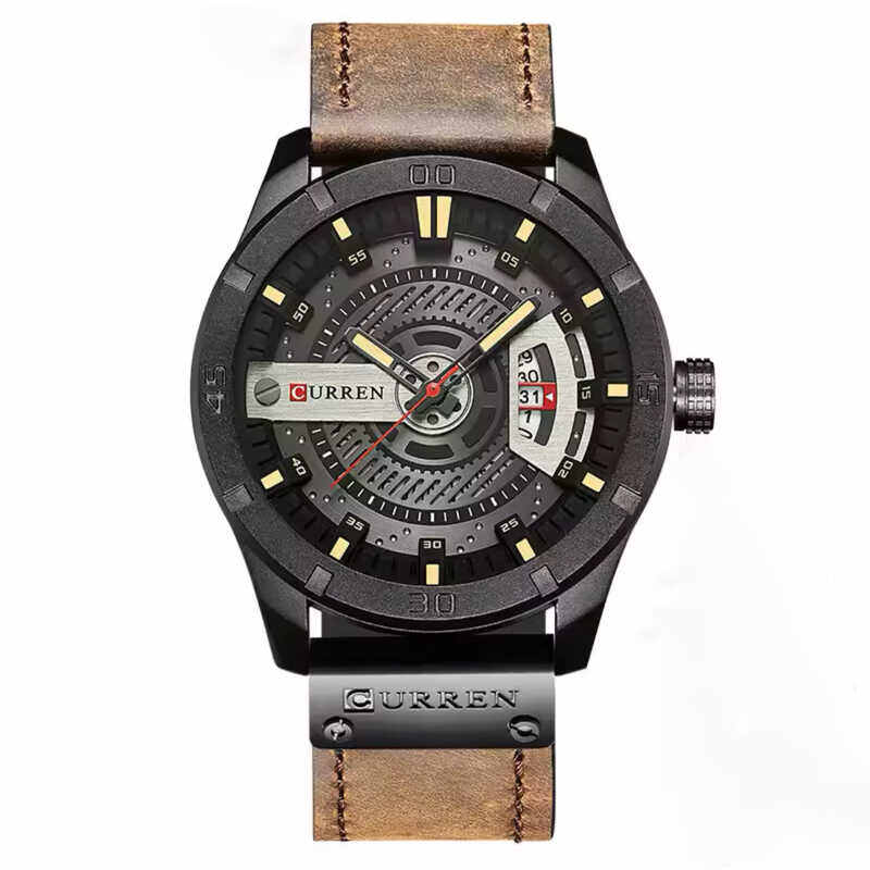 Curren 8301 Wristwatch (Brown Leather Strap)