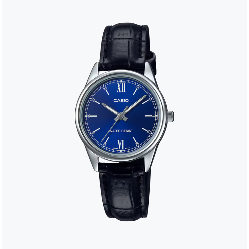 Casio LTP-V005L-2B: Ladies Leather Strap Watch