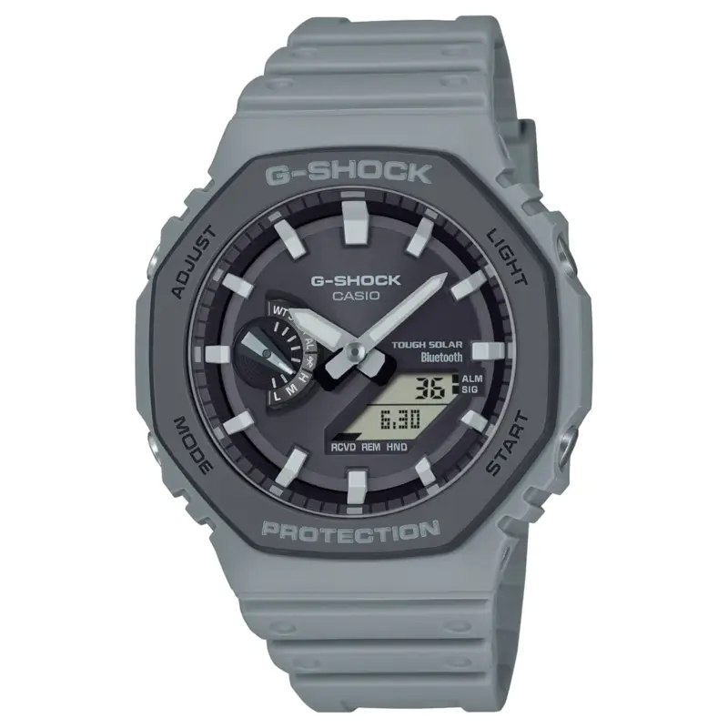 Casio G-SHOCK GA-B2100LUU-8A rugged gray analog-digital watch with solar power and Bluetooth