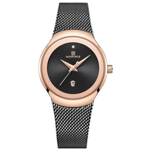 Naviforce womens watch NF5004 black fashion stainless steel