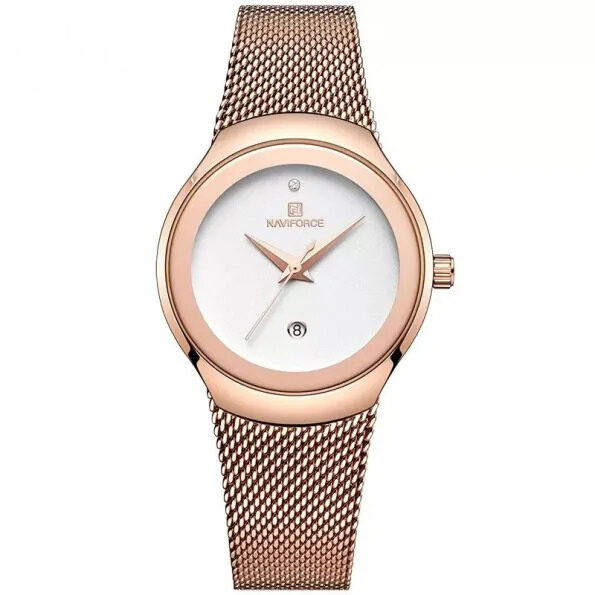 Naviforce womens watch NF5004 rose gold Fashion stainless steel