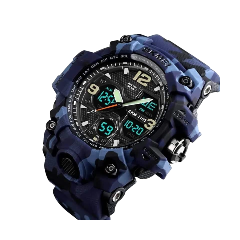 SKMEI Fashion Sports Waterproof Digital 2 Time Chronograph Watch 1155B