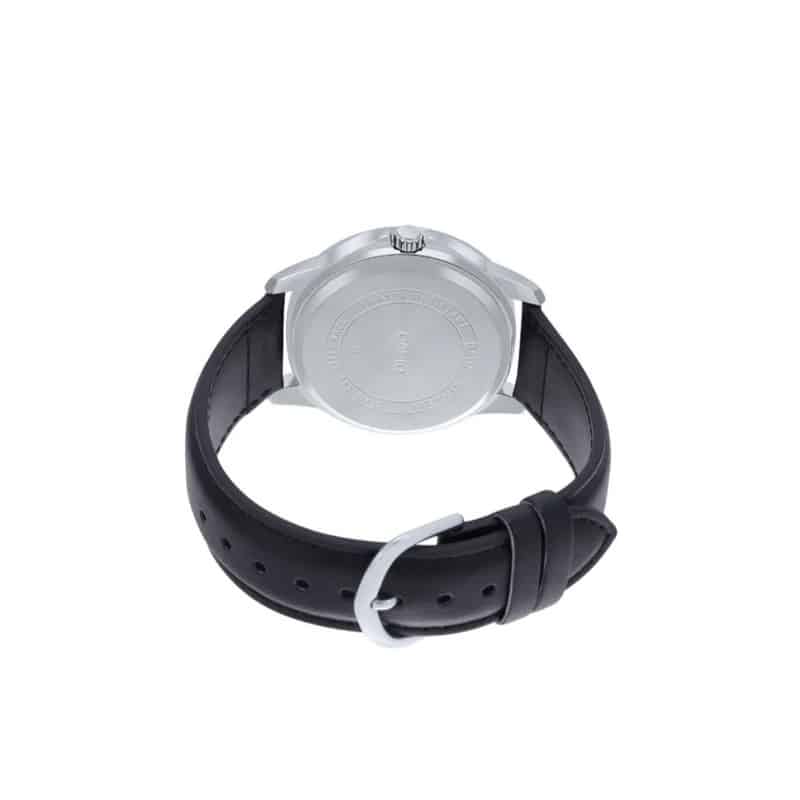 Casio MTP-V004L-1B Men's Black Leather Band Black Dial Date Watch
