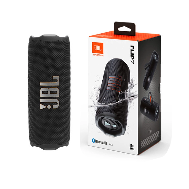 JBL Flip 7 waterproof portable Bluetooth speaker in black