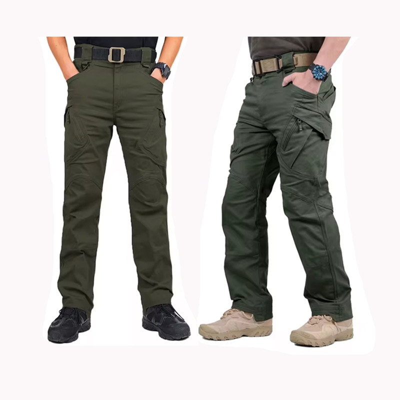 IX9 Outdoor Tactical Green Trousers with durable cotton-polyester fabric
